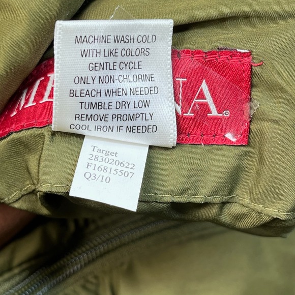 Merona Reversible Puffer Vest Olive Green Beige Quilted Full Zip Women's L - Picture 8 of 11